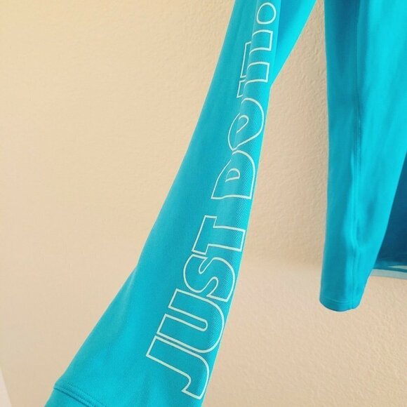 Nike Dri-Fit Two-Tone Blue Quarter 1/4 Zip Long Sleeve Pullover Size X-Small - Picture 5 of 9